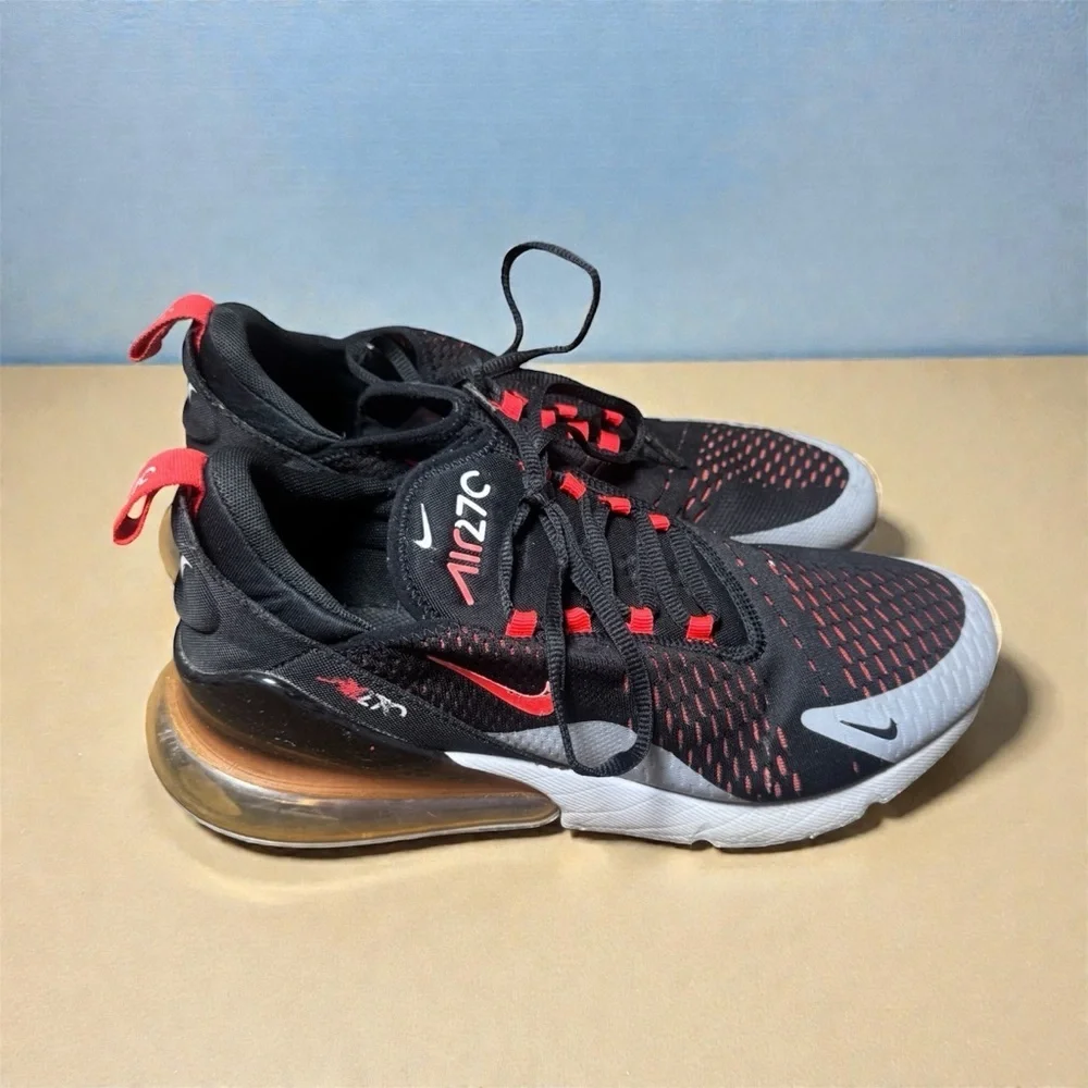 Nike Air Max 270 Men's Black Crimson Red Athletic Shoes AH8050-015
